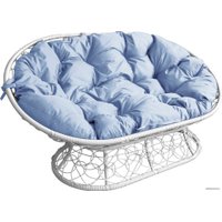 Садовый диван M-Group Мамасан 12110109 (белый ротанг/серая подушка)