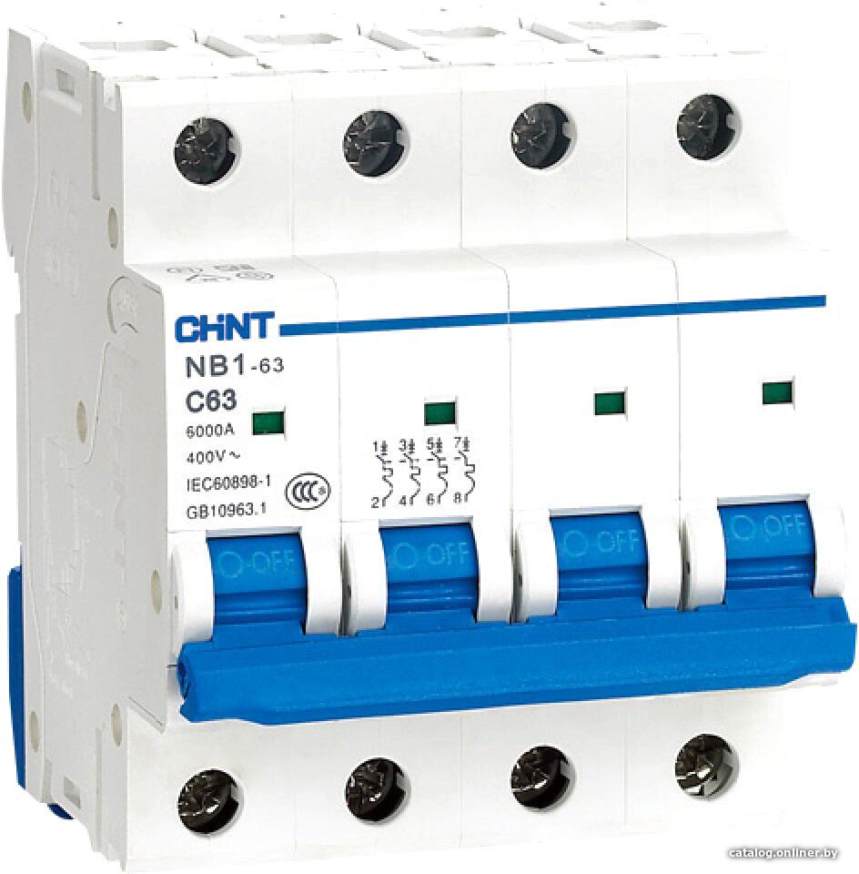 Выключатель автоматический Chint NB1-63 4P 40A 6кА (C) 179749