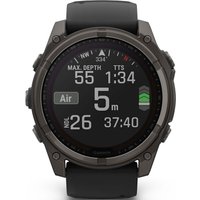 Умные часы Garmin Fenix 8 Solar, Sapphire 51мм (титановый угольно-серый с DLC-покрытием и черным ремешком)