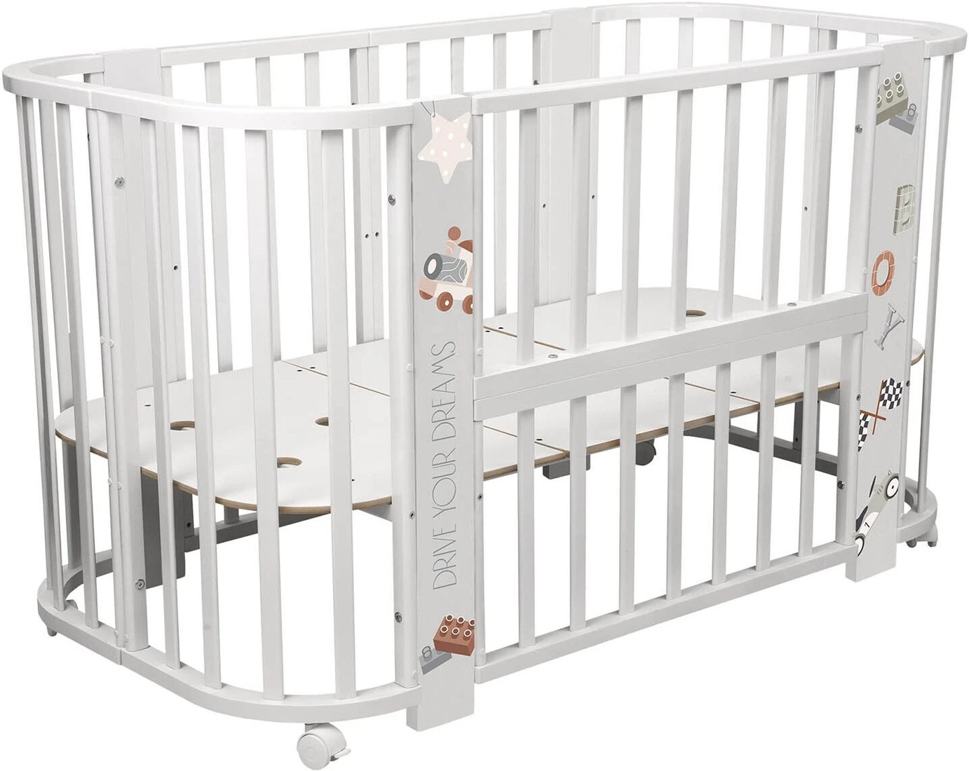 

Кроватка-трансформер Indigo Baby Line 5 в 1 с поперечным маятником (машинки)