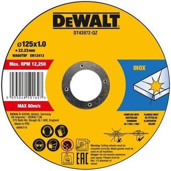 Отрезной диск DeWalt DT43972 (1 шт)