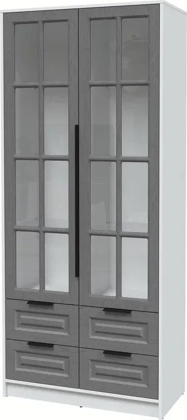 

Шкаф-витрина Интерлиния Концепт КТ-ШВ2 Деко (белый платинум/дуб серый)