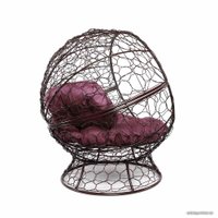 Кресло M-Group Апельсин 11520202 (коричневый ротанг/бордовая подушка)