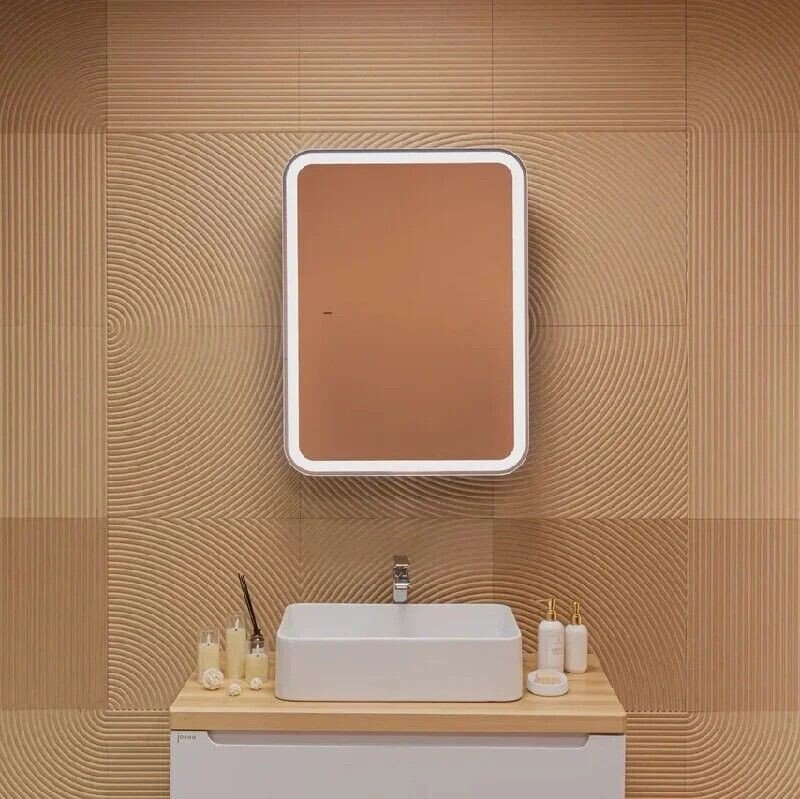 Silver Mirrors Шкаф с зеркалом для ванной Фиджи-Антрацит Flip 60 ИК LED-00003042