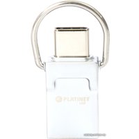 USB Flash Platinet miniDEPOc + Type-C Adapter 16GB (серебристый)