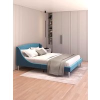 Кровать MONOFIX Лотти 160x200 (микровелюр/серый/голубой)