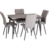 Кухонный стол TetChair Балморал 120+40x80x75 (серый/черный)