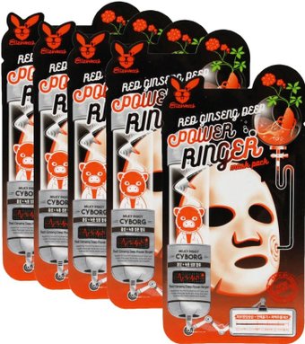  Elizavecca Набор тканевых масок Red Ginseng Deep Power Ringer 10 шт