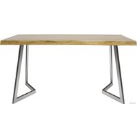Кухонный стол Buro7 Уиллис 150 (с обзолом, дуб натуральный/серебро)