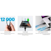 Кабель Anker PowerLine 322 USB Type-C - USB Type-C A81F5G11 (0.9 м, черный)