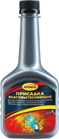 

Присадка в топливо ASTROhim Присадка в топливо влаговытесняющая 300 мл (АС-110)