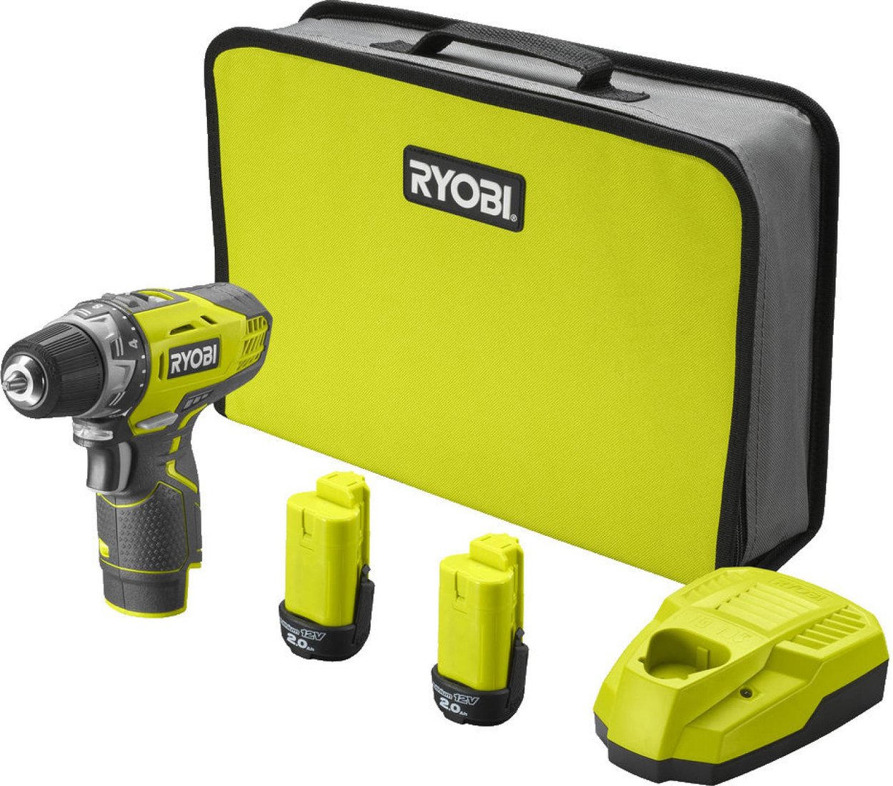 

Дрель-шуруповерт Ryobi R12DD-220S 5133005063 (с 2-мя АКБ 2 Ah, сумка)