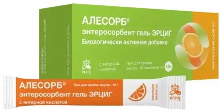 

Комплекс Отисфарм Алесорб Энтеросорбент Эрциг гель со вкусом апельсина 10г (18 саше)
