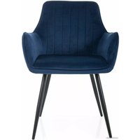 Стул с подлокотниками Signal Apple Velvet Bluvel 86 (синий/черный)
