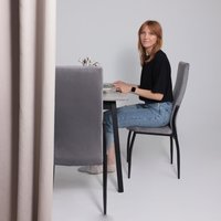 Кухонный стол Мамадома Tirk radial-110 раздвижной 110-142х70 (серый сланец/черный)