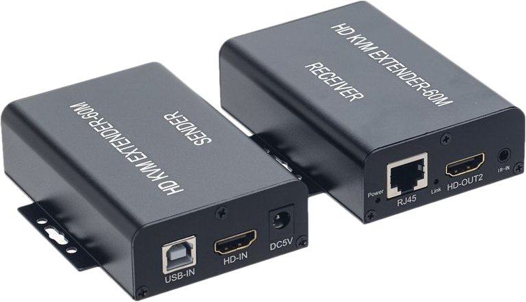 

Удлинитель USBTOP HDMI USB по витой паре RJ45 UTP (LAN) до 60 метров, FullHD 1080p (1 приемник, 1 передатчик)