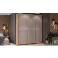 Шкаф-купе Трия Оскар Хилтон Т2 2100 271125 (ручка черная/дуб крафт золотой/кашемир сатин)