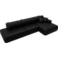 Угловой диван Лига диванов Лига-036 НПБ Модерн Лонг правый 127752 (экокожа Grifon 18 черный)