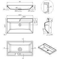 Умывальник Roxen Mila 80 3001180