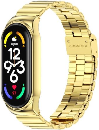 Браслет Mijobs блочный для Xiaomi Smart Band 7 (золотистый)