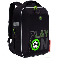 Школьный рюкзак Grizzly Rap-391-2 (черный/салатовый)