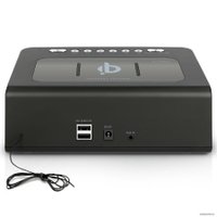 Настольные часы с беспроводной зарядкой Lenco CR-580BK