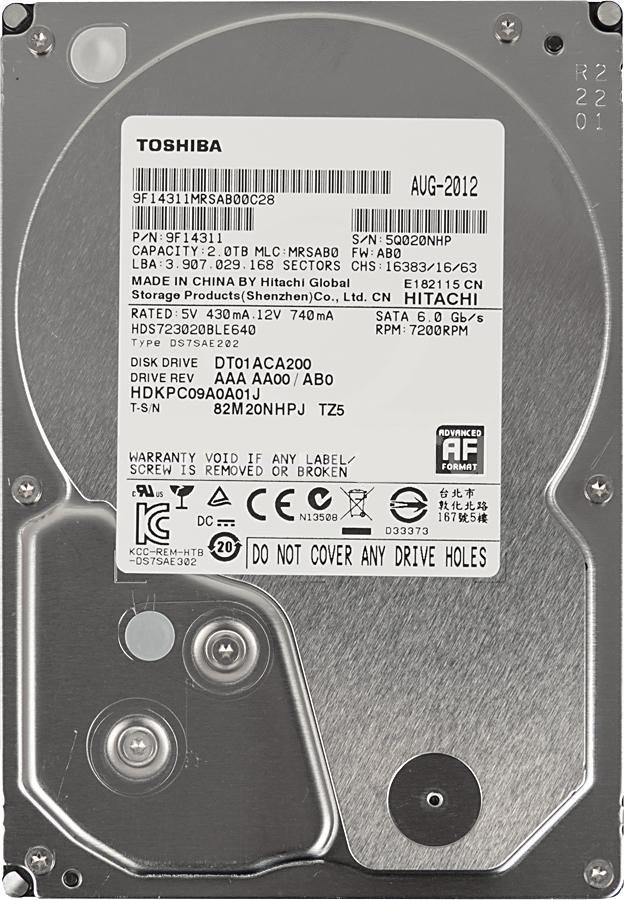 

Жесткий диск Toshiba DT01ACA 2TB (DT01ACA200)