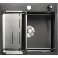 Кухонная мойка Saniteco 5045 PVD (с сифоном, дозатором и коландером)