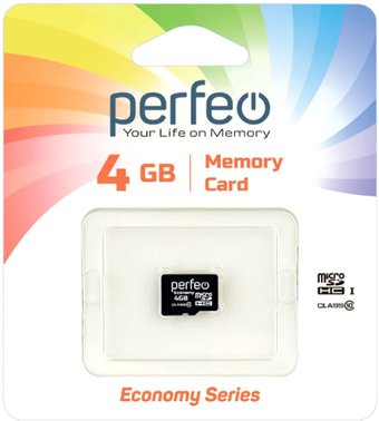 Карта памяти Perfeo microSDHC PF4GMCSH10ES 4GB