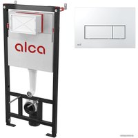 Инсталляция для унитаза Alcaplast AM101/1120 + кнопка Thin M571 (хром глянцевый)