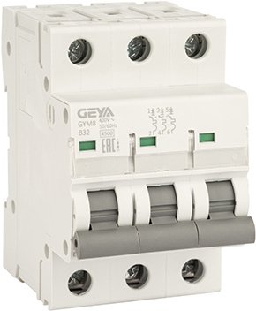 

Выключатель автоматический GEYA GYM8 3P 32А B 4.5кА GYM83P32B