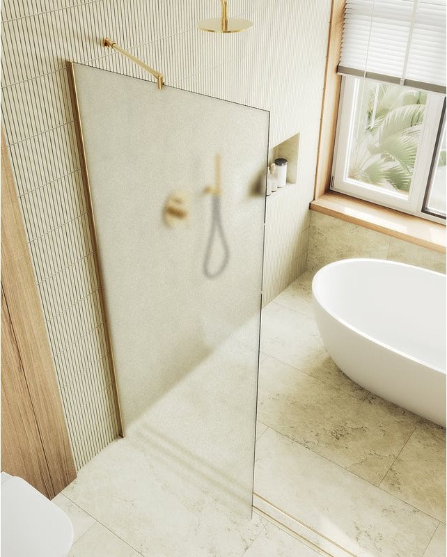 

Душевая стенка MaybahGlass 69x195 MGD-706-3ш (сатин стекло/золотой)