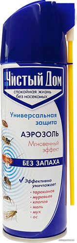 Аэрозоль против насекомых Чистый дом от ползающих и летающих насекомых 150 мл
