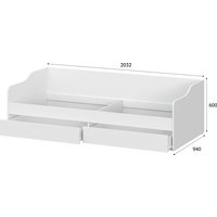 Кровать NN мебель КР 2 90х200 (белый текстурный)