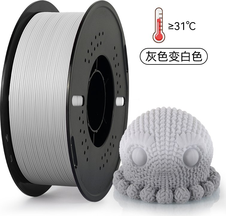 Филамент Kingroon Temperature Changing PLA 1.75мм HC139 (1кг, Gray/White)