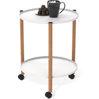 Журнальный столик Sheffilton SHT-CT62 (белый муар/светлый орех)