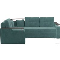 Угловой диван Лига диванов Комфорт 102614 (левый, велюр, бирюзовый)