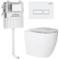 Унитаз приставной Roxen Antares в комплекте с инсталляцией Attach 5 в 1 967013 (кнопка: белый глянцевый)