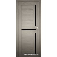 Межкомнатная дверь Юни Амати 18 (ч) 90x200 (дуб дымчатый/черное стекло)