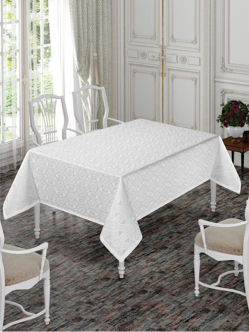 Скатерть DO&CO Karanfil 160x220 12222 (белый)