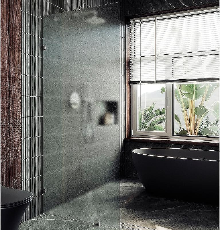 Душевая стенка MaybahGlass 99x195 MGD-270-4 (сатин стекло/хром глянцевый)