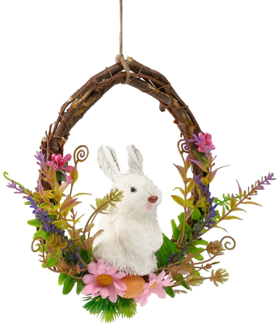 

Декор Sima-Land Белый зайка в венке с цветами 10321221