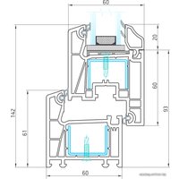 Окно ПВХ WDS 400 1320x1430 Г+П/О СП2Э