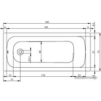 Ванна Riho Dola 160x70 (с ножками)
