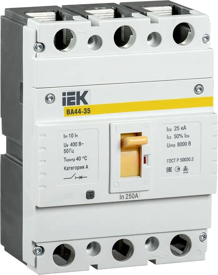 

Выключатель автоматический IEK ВА 44-35 3P 250A 25kA SVA4410-3-0250