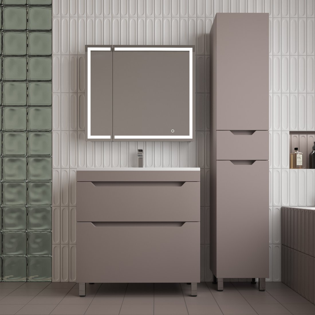 

Symbolite Тумба под умывальник Остин 80 Plus 2 ящика (тауп темный)