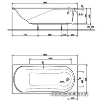 Ванна Kolo Comfort 180x80 XWP3080000 (с ножками и экраном)