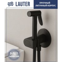 Унитаз подвесной Lauter Magdeburg с жест. сиденьем Soft Close 21103EC + Breez 21GN7072BM (черный матовый, скрытое крепление)