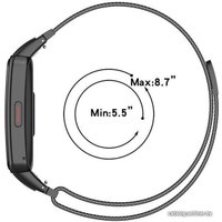 Браслет Rumi Milanese loop металлический для Huawei Band 6 / Honor Band 6 (серый)