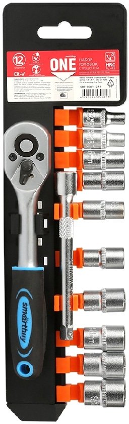 

Набор трещотка с головками SmartBuy SBT-SSW-12P1 (12 предметов)